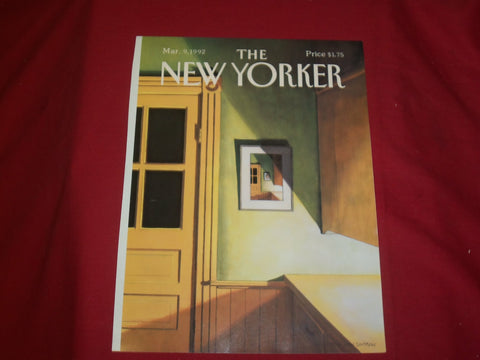 1992 MARCH 9 NEW YORKER MAGAZINE FRONT COVER ONLY - GREAT ART FOR FRAMING
