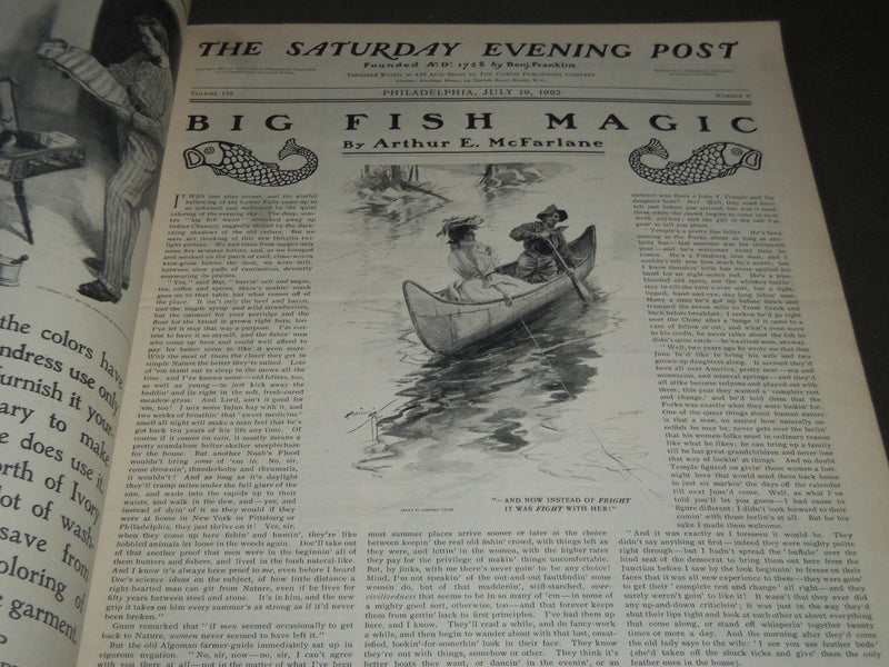 1902 JULY 19 THE SATURDAY EVENING POST MAGAZINE - HARRISON FISHER COVER- SP 1051
