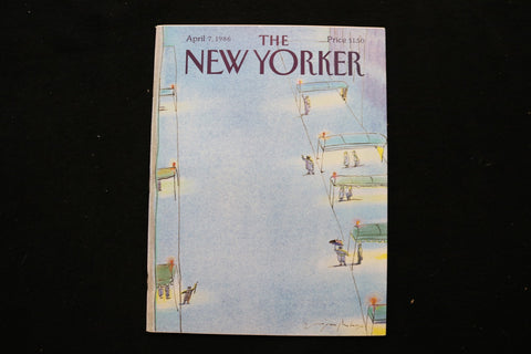 1986 APRIL 7 NEW YORKER MAGAZINE - GREAT ILLUSTRATED COVER - NY 3258