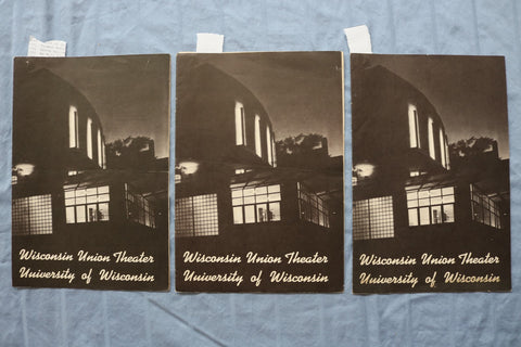 1940'S UNIV. OF WISCONSIN WISCONSIN UNION THEATRE PROGRAMS - LOT OF 3 - K 2982