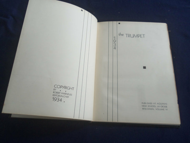 1934 THE TRUMPET AQUINAS HIGH SCHOOL YEARBOOK - LA CROSSE, WISCONSIN - YB 2652