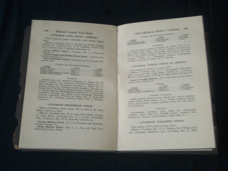 1916-1920 YEARBOOK OF THE CHURCHES FEDERAL COUNCIL LOT OF 5 - O 307