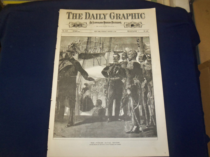 1887 AUGUST 16 THE DAILY GRAPHIC NEWSPAPER - THE JUBILEE NAVAL REVIEW - NT 7662