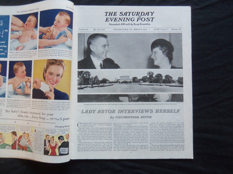 1939 MARCH 4 THE SATURDAY EVENING POST MAGAZINE - ILLUSTRATED COVER - SP 1776