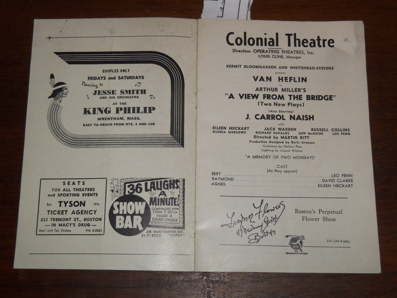 1950'S COLONIAL THEATRE PROGRAMS LOT OF 2 - BOSTON - K 1186