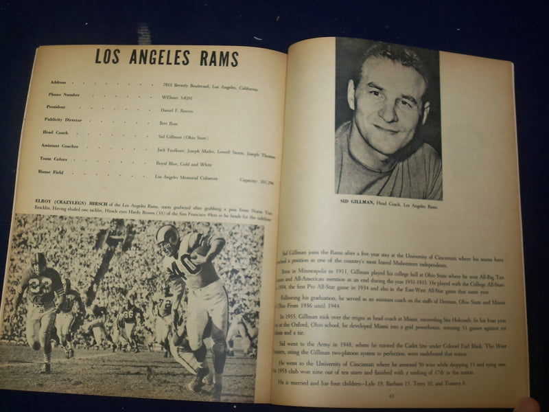 1955 PROFESSIONAL FOOTBALL OFFICAL 1955 YEAR BOOK OF THE NFL- 35TH ANNIV- B 6525