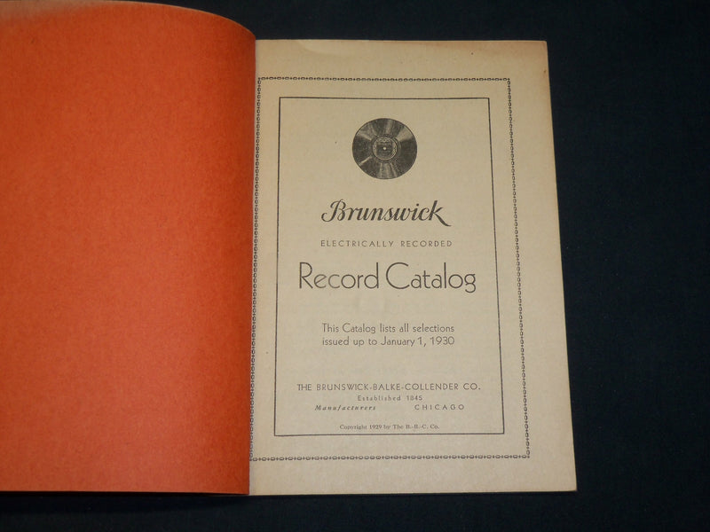1927-1939 BRUNSWICK RECORDS CATALOGS LOT OF 5 - SOFTCOVER - KD 1046