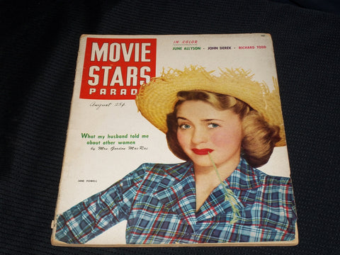1950 AUGUST MOVIE STARS PARADE MAGAZINE - JANE POWELL FRONT COVER - E 1822