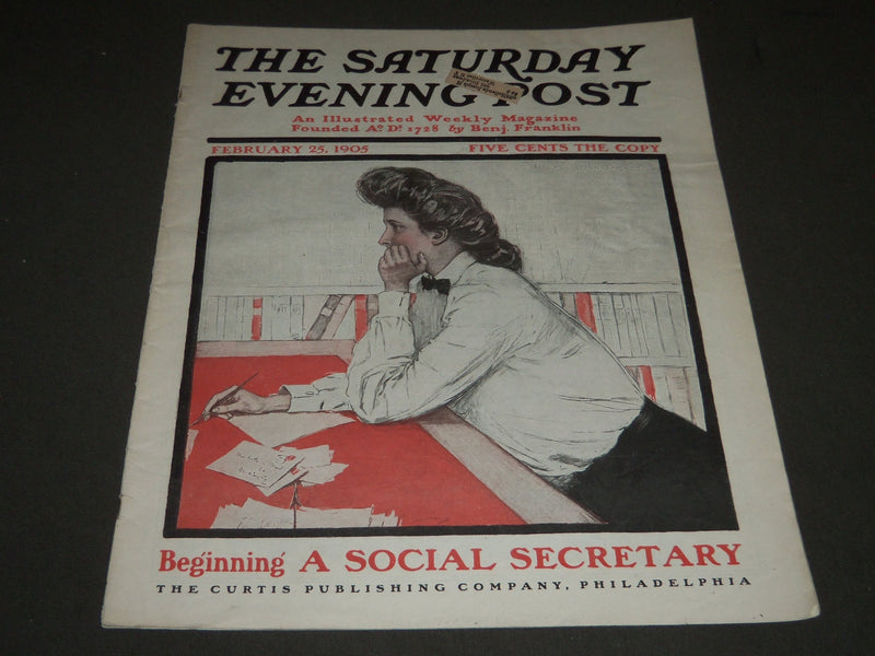 1905 FEBRUARY 25 THE SATURDAY EVENING POST MAGAZINE - ILLUSTRATED COVER - SP 764