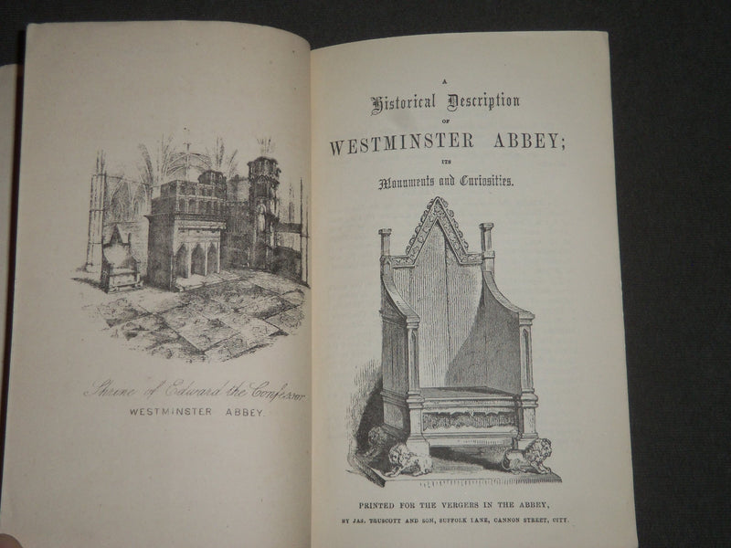 1873 WESTMINSTER ABBEY HISTORICAL GUIDE BOOKS MAGAZINE LOT OF 2 - J 2495