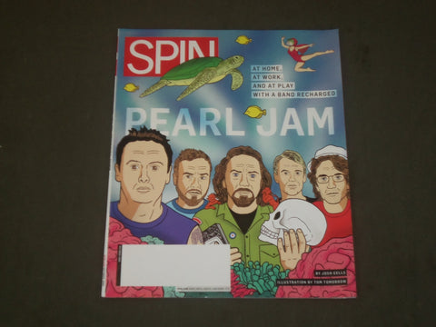 2009 OCTOBER SPIN MAGAZINE - ILLUSTRATED PEARL JAM COVER - GREAT PHOTOS - B 2086