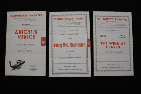 1940'S LONDON THEATRE PROGRAMS - LOT OF 3 - K 2823