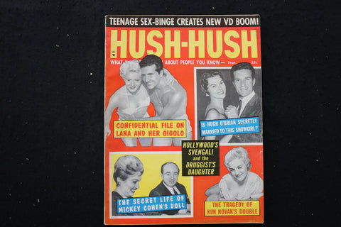 1958 SEPTEMBER HUSH-HUSH MAGAZINE - HUGH O'BRIEN COVER - E 10529