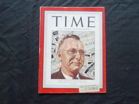 1943 JUNE 14 TIME MAGAZINE - HAROLD SMITH, DIRECTOR OF THE BUDGET - T 868