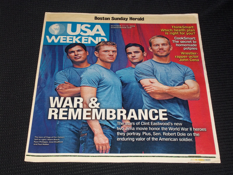 2006 OCTOBER 13 BOSTON SUNDAY HERALD USA MAGAZINE - PAUL WALKER - E 5244