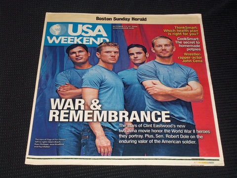2006 OCTOBER 13 BOSTON SUNDAY HERALD USA MAGAZINE - PAUL WALKER - E 5244