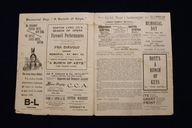 1894-1898 GRAND OPERA HOUSE PROGRAMMES - BOSTON - LOT OF 3 - K 1650