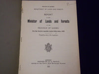 1920-1921 REPORT OF THE MINISTER OF LANDS & FORESTS OF QUEBEC LOT OF 2 - II 6157