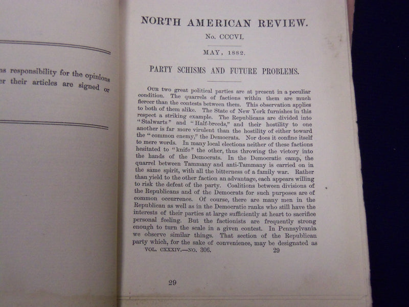 1882 & 1884 NORTH AMERICAN REVIEW LOT OF 8 ISSUES - STORIES/ARTICLES - WR 671