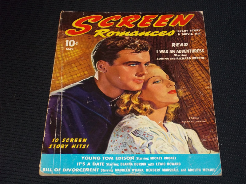 1940 MAY SCREEN ROMANCES MAGAZINE - ZORINA & RICHARD GREENE COVER - E 16555