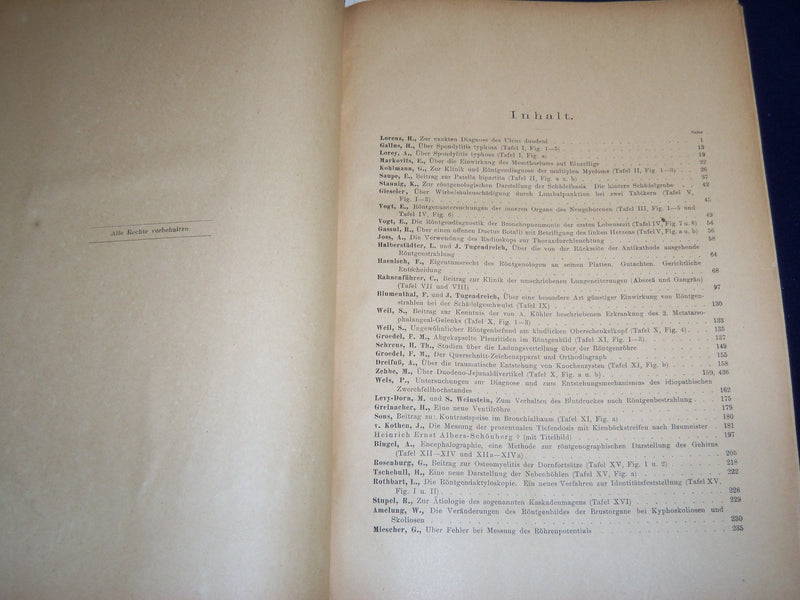1921-1922 FORTSCHRITLE AUF DEMGEBIETE DER RONTGENSTRAHLEN VOLUME - KD 2951P