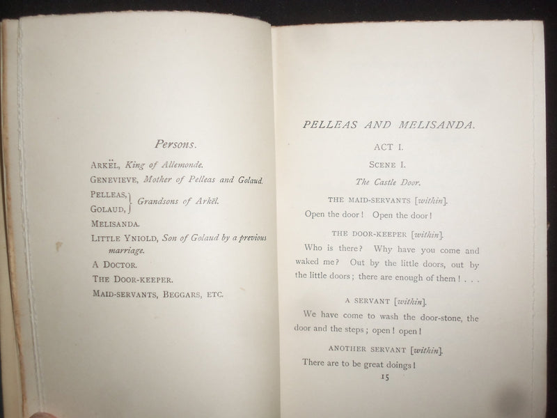 1914 PELLEAS AND MELISANDA, AND THE SIGHTLESS HARDCOVER BOOK BY - KD 9216