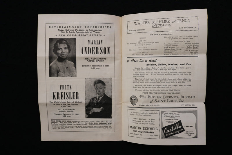 1943-1944 AMERICAN THEATRE PROGRAM - LOT OF 3 - ST. LOUIS - K 2815