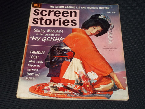 1962 JULY SCREEN STORIES MAGAZINE - SHIRLEY MACLAINE AS A GEISHA COVER - E 14457