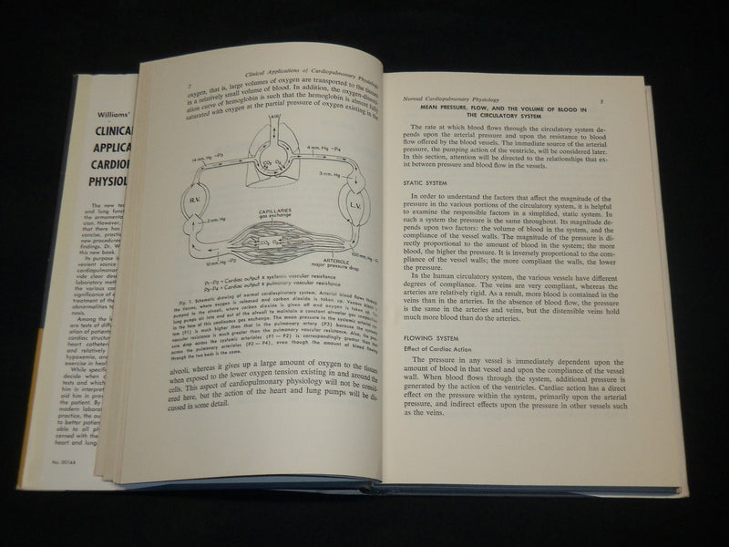 1960 CLINICAL APPLICATIONS OF CARDIOPULMONARY PHYSIOLOGY BOOK WILLIAMS- KD 2764H