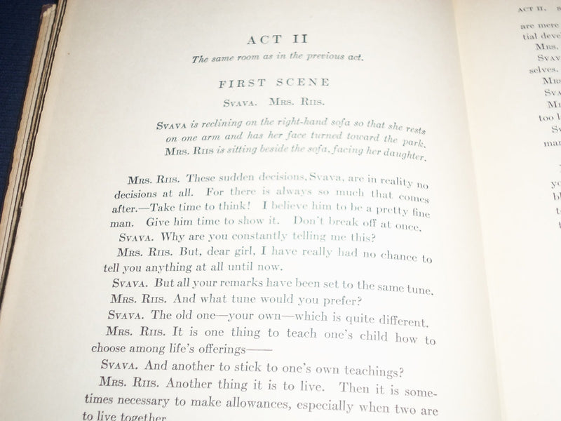 1914-1916 PLAYS BOOK BY BJORNSTJERNE BJORNSON - FIRST & SECOND SERIES - KD 2172