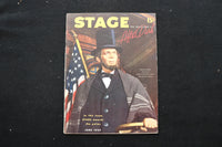 1939 JUNE STAGE MAGAZINE - RAYMOND MASSEY IN ABE LINCOLN IN IL COVER - E 10848