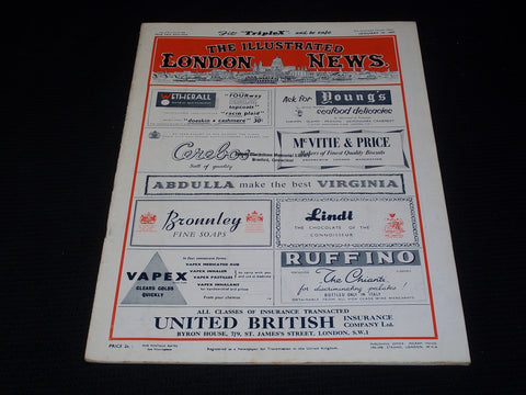1957 JANUARY 19 ILLUSTRATED LONDON NEWS MAGAZINE NICE COVERS & ADS - E 4261