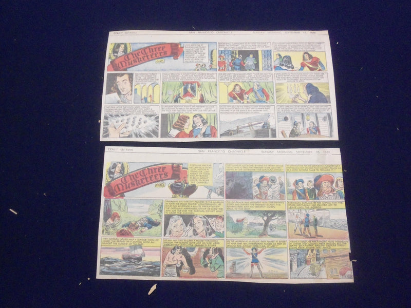 1944 THE THREE MUSKETEERS COLOR COMIC STRIPS - CUT-OUT - LOT OF 5 - NP 5220