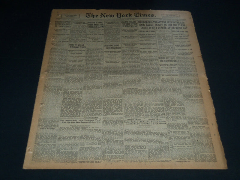 1927 JUNE 15 NEW YORK TIMES - LINDBERGH A TENANT FOR SPIN IN THE AIR - NT 7523