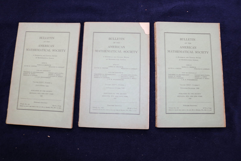 1928-1932 AMERICAN MATHEMATICAL SOCIETY BULLETIN - LOT OF 12 - O 3371