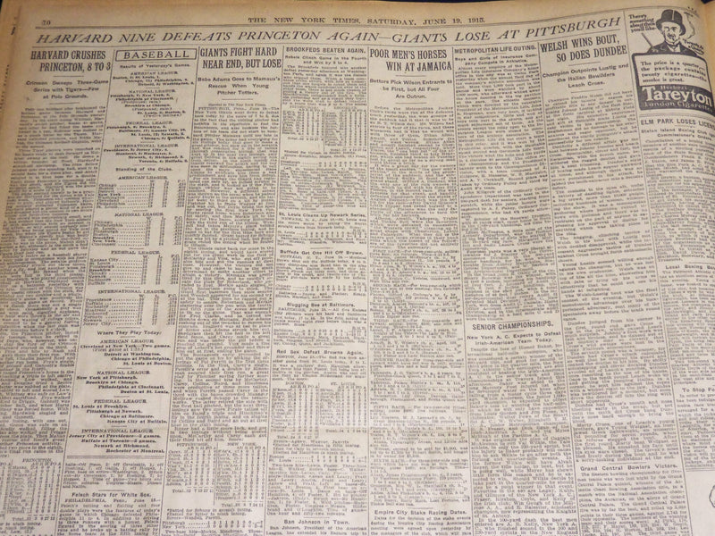 1915 JUNE 19 NEW YORK TIMES NEWSPAPER - MIGHTY BATTLE FOR LEMBERG ON - NT 7713