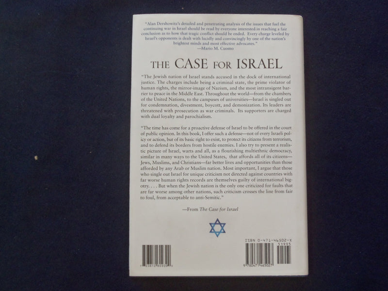 2003 THE CASE FOR ISRAEL HARDCOVER BOOK BY ALAN DERSHOWITZ - SIGNED - KD 9318