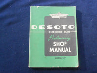 1951 DESOTO FIRE DOME EIGHT PRELIMINARY SHOP MANUAL SOFTCOVER BOOK - KD 8715
