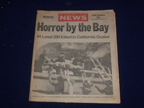 1989 OCTOBER 16 PHILADELPHIA DAILY NEWS - CALIFORNIA EARTHQUAKE - NP 2972