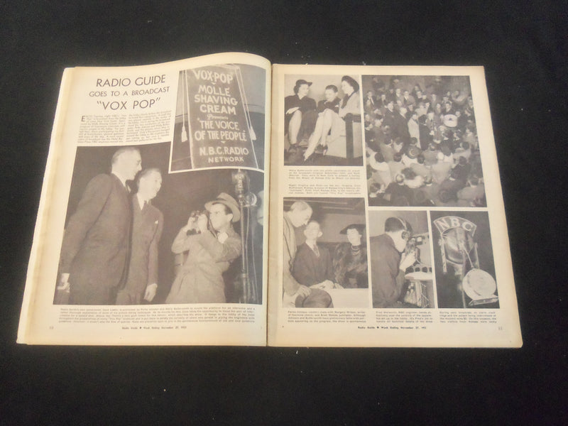 1937 NOVEMBER 27 RADIO GUIDE MAGAZINE - MARGARET SPEAKS COVER - SP 9517I