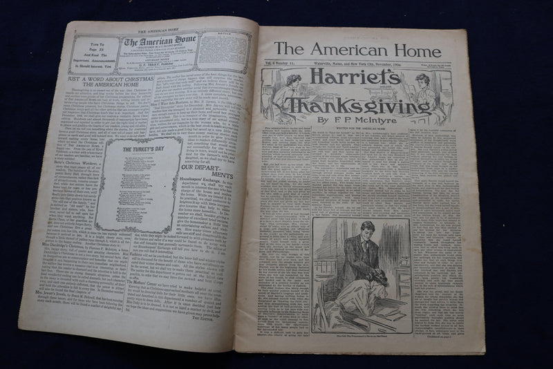 1906 NOVEMBER THE AMERICAN HOME NEWSPAPER - NICE ILLUSTRATED COVER - NP 8689