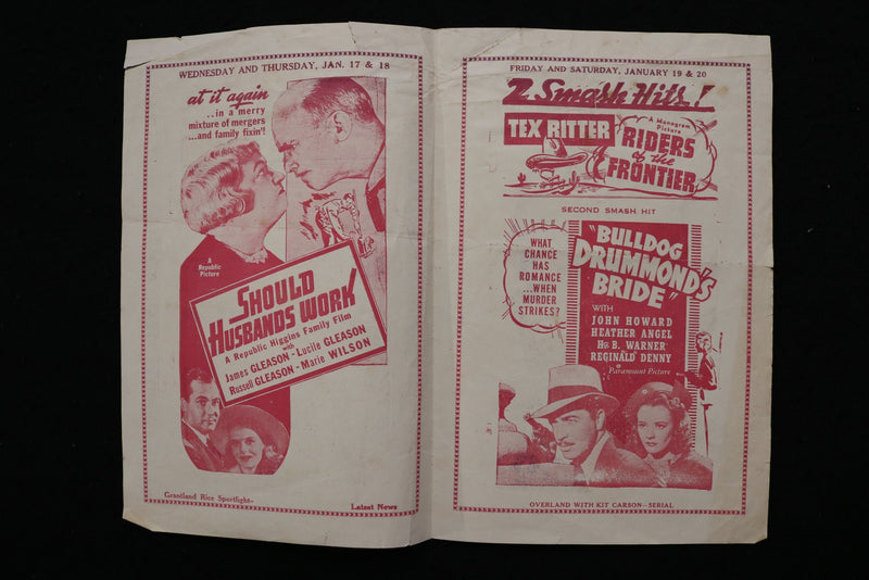 1940'S JOY THEARE PROGRAM - LOT OF 4 - BELZONI, MISSISSIPPI - K 2816