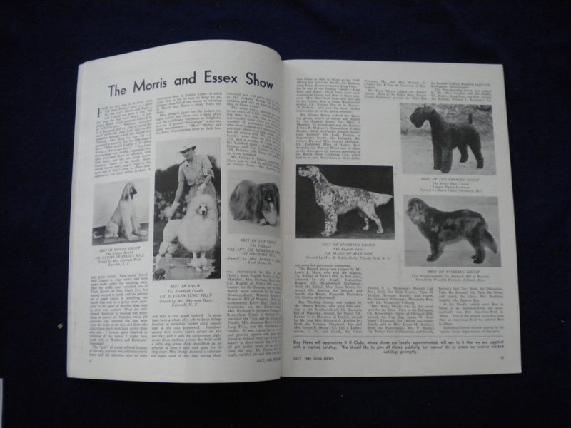 1940 JULY THE DOG NEWS MAGAZINE - THE SMOOTH FOX TERRIER - SP 3625K