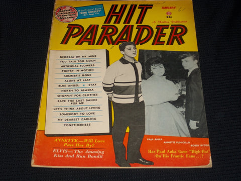 1961 JANUARY HIT PARADER MAGAZINE - PAUL ANKA FRONT COVER - E 3667