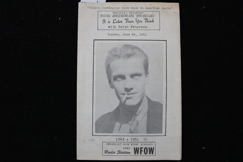 1951 WFOW BOOK SHOW MEMORIAL BROCHURE 300TH BROADCAST - SOFTCOVER - K 3012