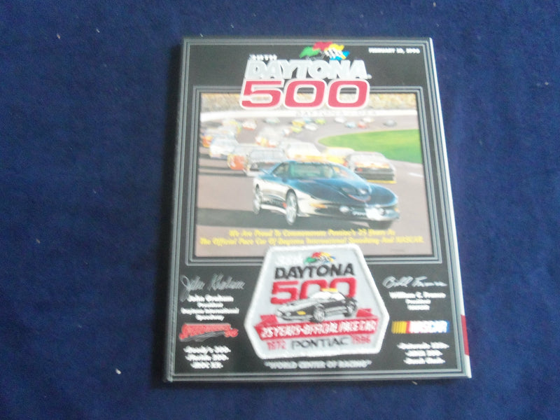 1996 FEB 18 38TH DAYTONA 500 RACING PROGRAM W/PATCH - GREAT PHOTOS - SP 3744I
