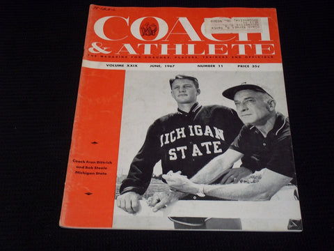 1967 JUNE COACH & ATHLETE MAGAZINE - FRAN DITTRICH & BOB STEELE MSU - E 5782