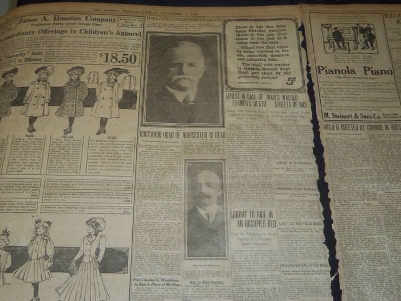 1906 NOV 2 THE BOSTON HERALD - ROOT VOICES ROOSEVELT ARRAIGNING HEARST - BH 139