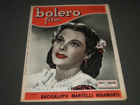 1949 MARCH 22 BOLERO FILM ITALIAN MAGAZINE - HEDY LAMARR COVER - ST 5159