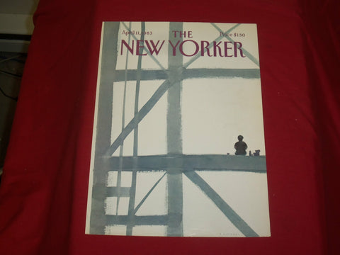 1983 APRIL 11 NEW YORKER MAGAZINE FRONT COVER ONLY - GREAT ART FOR FRAMING